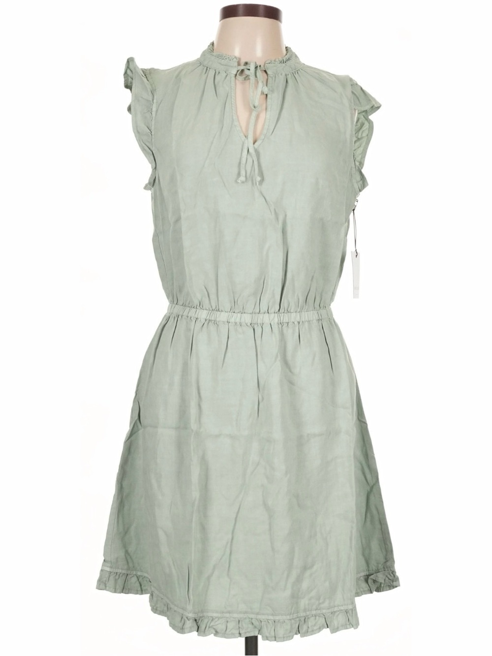 Bella Dahl Sage Green Ruffle Casual Dress Size L NWT
